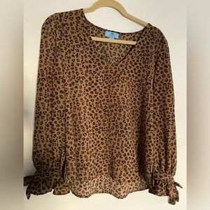 Cece Tie Sleeve Top | Cheetah Print | Women’s Medium